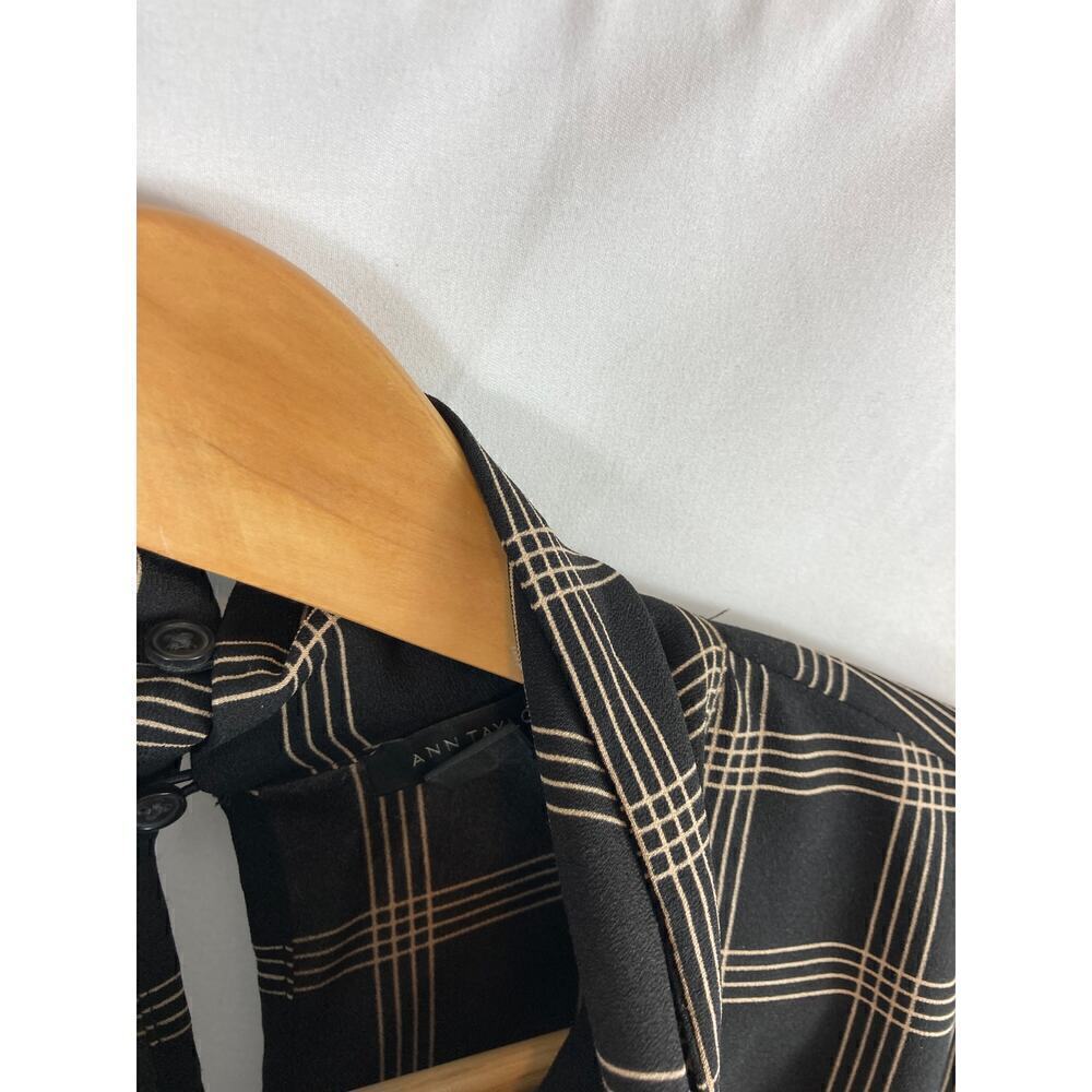 Ann Taylor Plaid Turtleneck Top in Brown XS - Picture 2 of 5